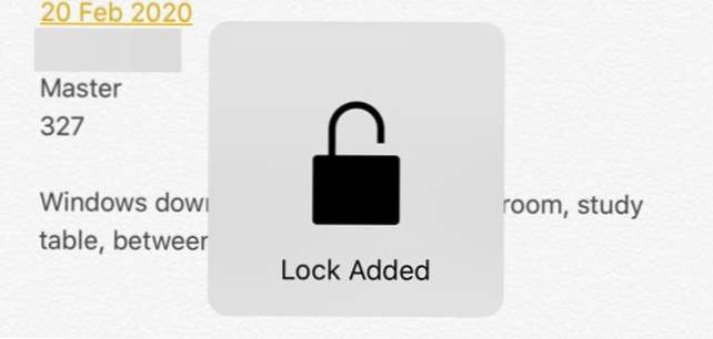 Cum să blocați o notă cu o parolă sau un ID de atingere în iOS (Smartphone-uri)