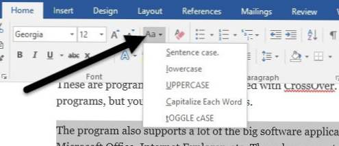 Transformați textul Caps Lock înapoi la Normal în MS Word (MS Office Sfaturi)