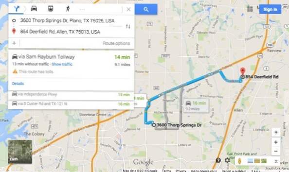 Добавете указания за шофиране на Google Карти към уебсайта си (Софтуер / Съвети на Google)