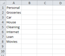 Създайте списъци с разширения в Excel, като използвате удостоверяване на данните (MS Office Съвети)