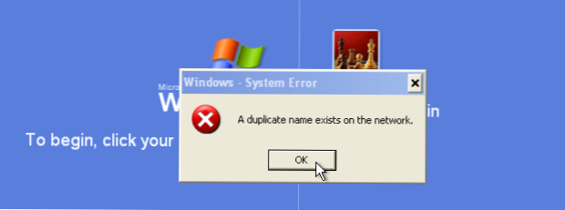 "Dublikāta nosaukums pastāv tīklā" Windows kļūda (Datoru padomi)