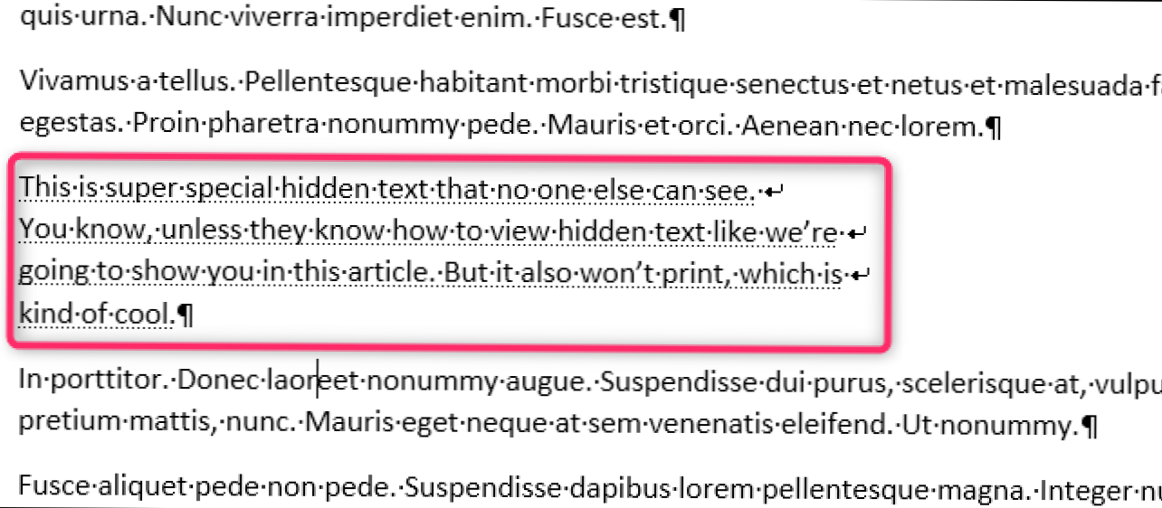 Cum (și de ce) să utilizați text ascuns într-un document Word (Cum să)