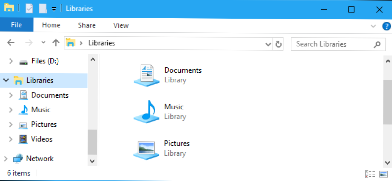 Cara Membawa Kembali Libraries di Windows 8.1 dan 10 File Explorer (Bagaimana caranya)