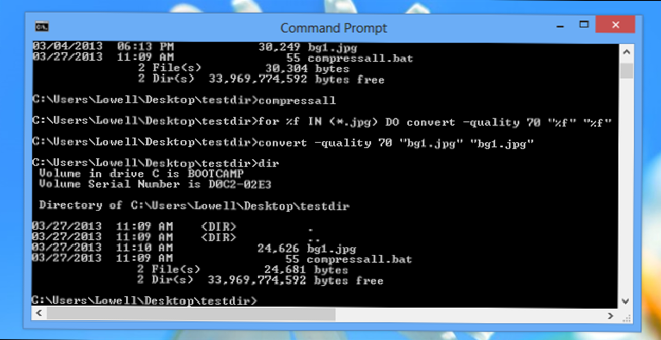 Cum de a comprima cu ușurință un dosar de imagini cu un fișier batch în Windows (Cum să)