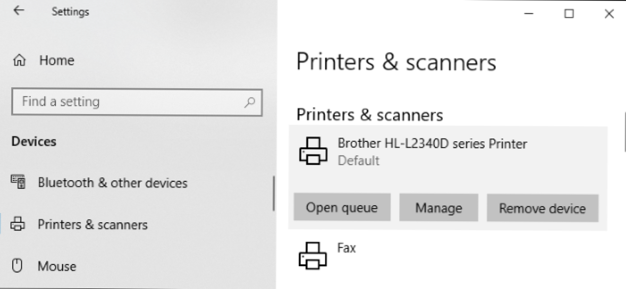Tulostimen hallinta Windows 10: ssä (Miten)