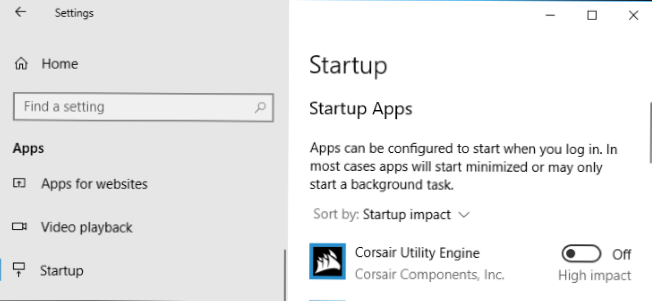 Käynnistysohjelmien hallinta Windows 10: n Asetukset-sovelluksessa (Miten)