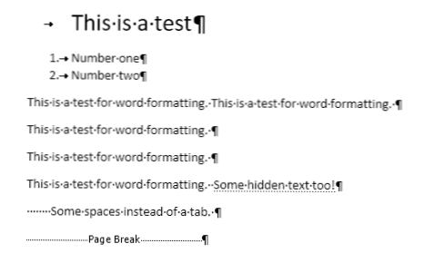 Как да се покаже форматирането на маркери в Word (MS Office Съвети)