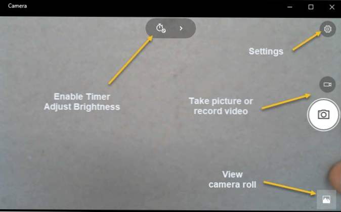 Windows 10 -kamerasovelluksen käyttäminen (Windows 10)