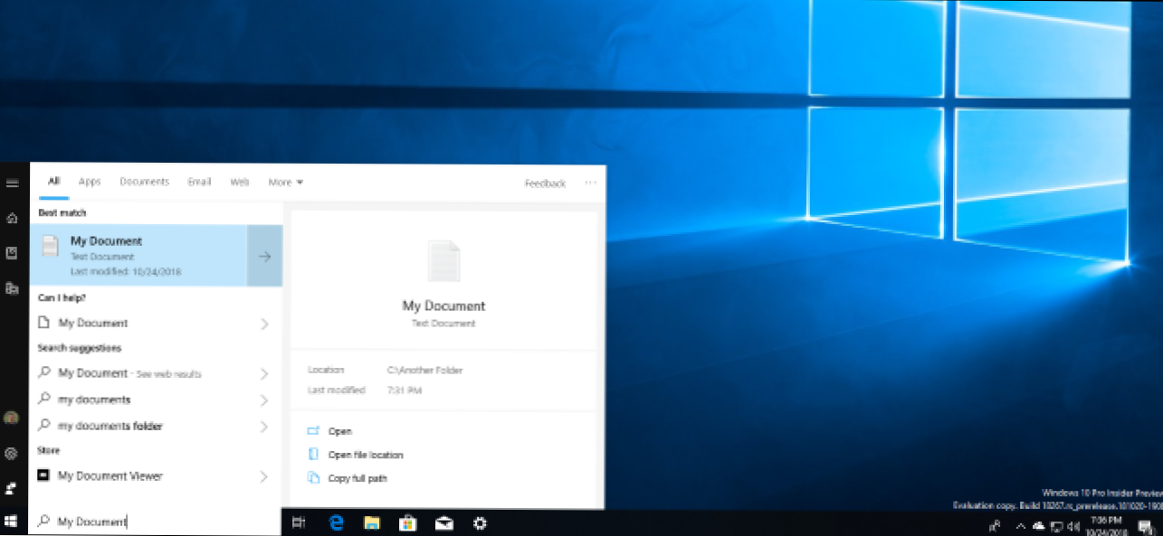 Następna wersja systemu Windows 10 nareszcie naprawi menu startowe Wyszukiwanie plików (Jak)