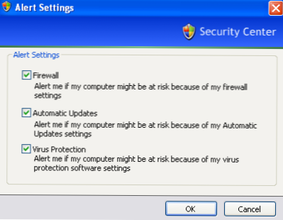 Isključite ili uklonite "Vaše računalo može biti ugroženo" u sustavu Windows XP (Windows XP)