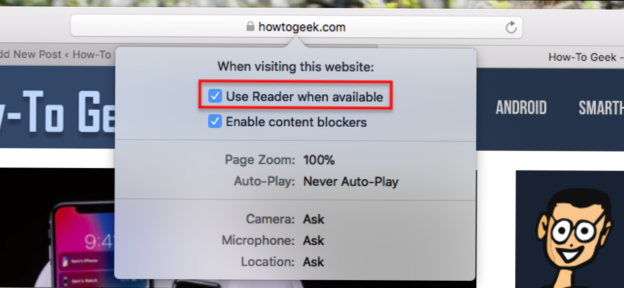 Jak automatycznie otwierać artykuły w trybie czytnika Safari (Jak)