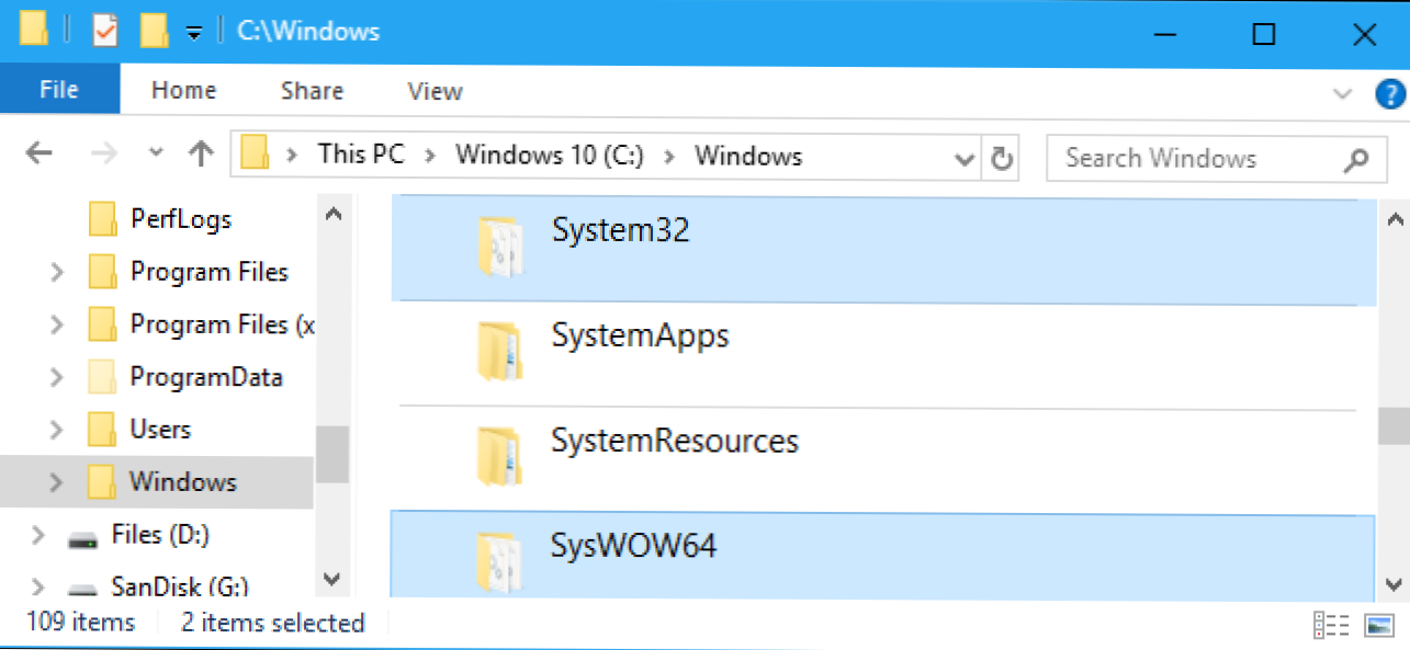 Koja je razlika između mapa "System32" i "SysWOW64" u sustavu Windows? (Kako da)