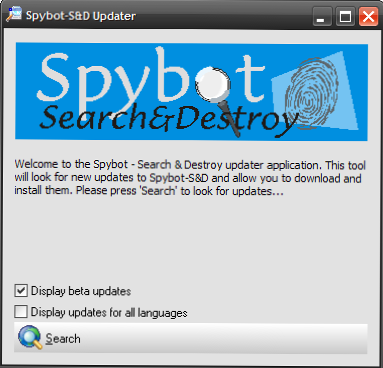 Apskatiet Spybot Search un Destroy 1.5 (Kā)