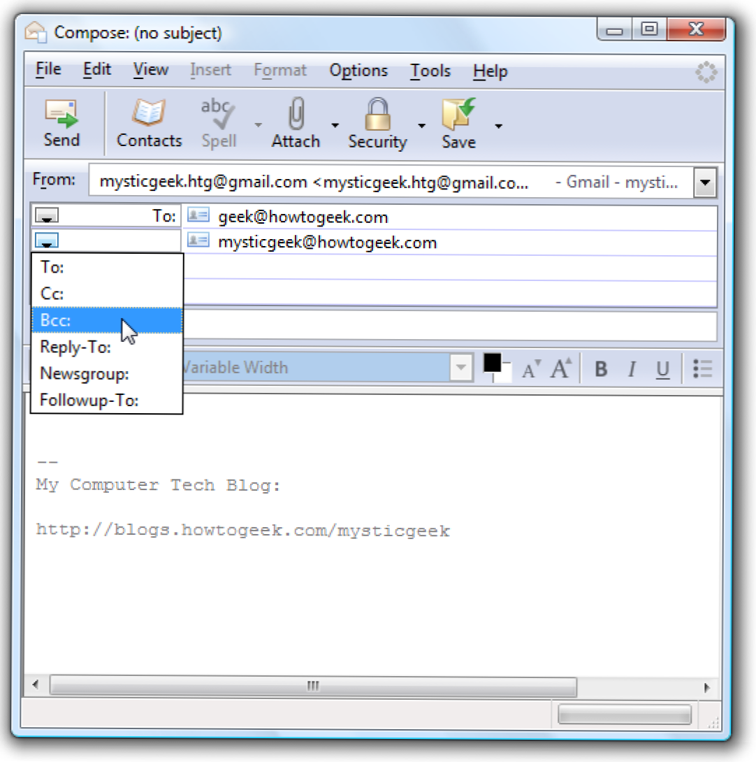 BCC (Blind Carbon Copy) Di Mozilla Thunderbird (Bagaimana caranya)