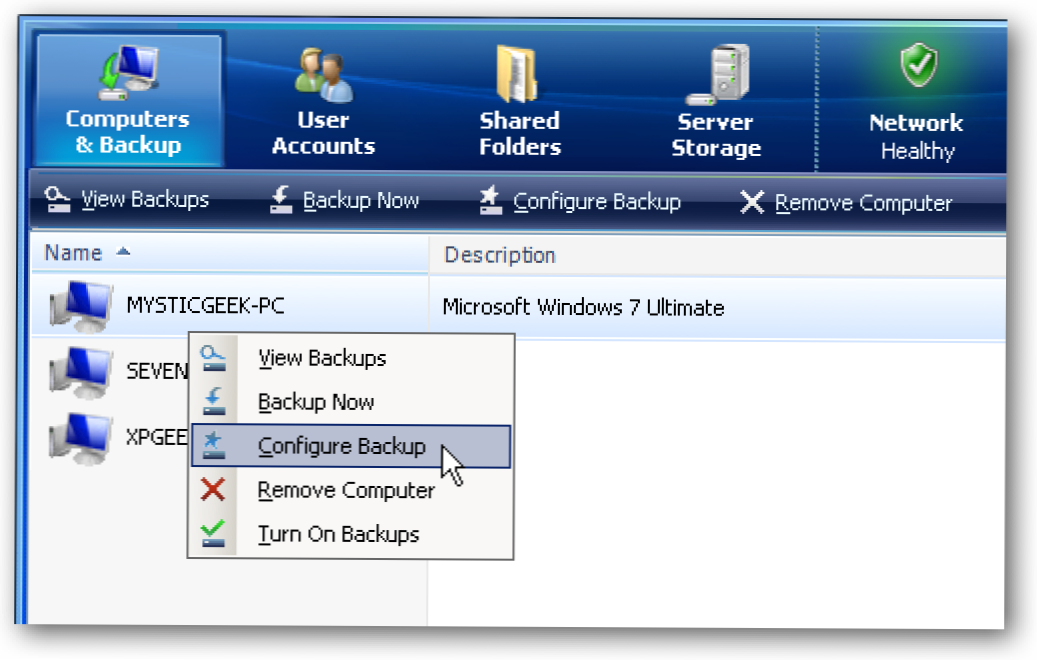 Configurați computerul în Backup la Windows Home Server (Cum să)