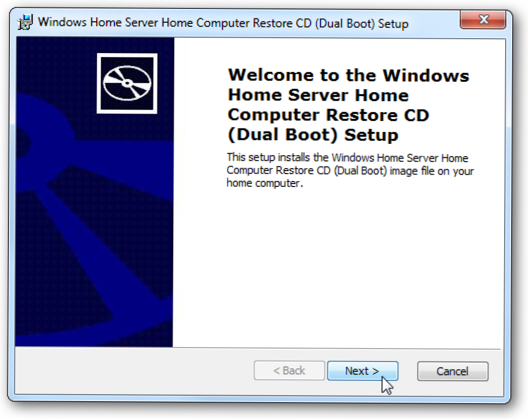 Utwórz dysk przywracania komputera domowego Home Windows Home Server (Jak)