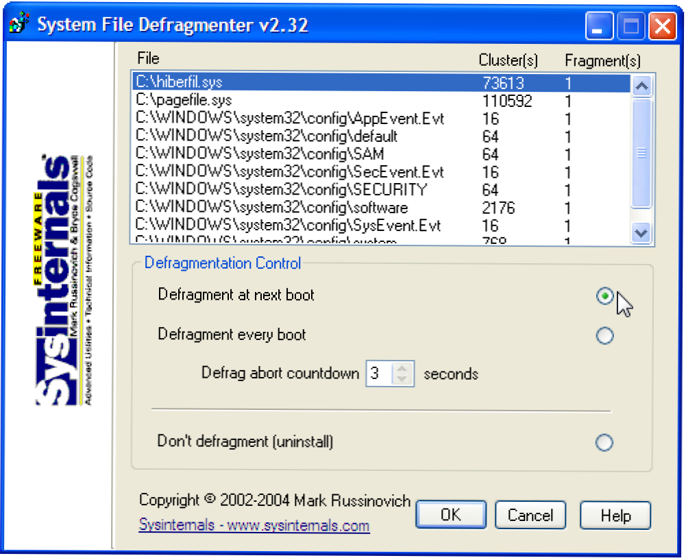 Defragment File Sistem Anda (Pagefile dan Registry) di Windows XP (Bagaimana caranya)