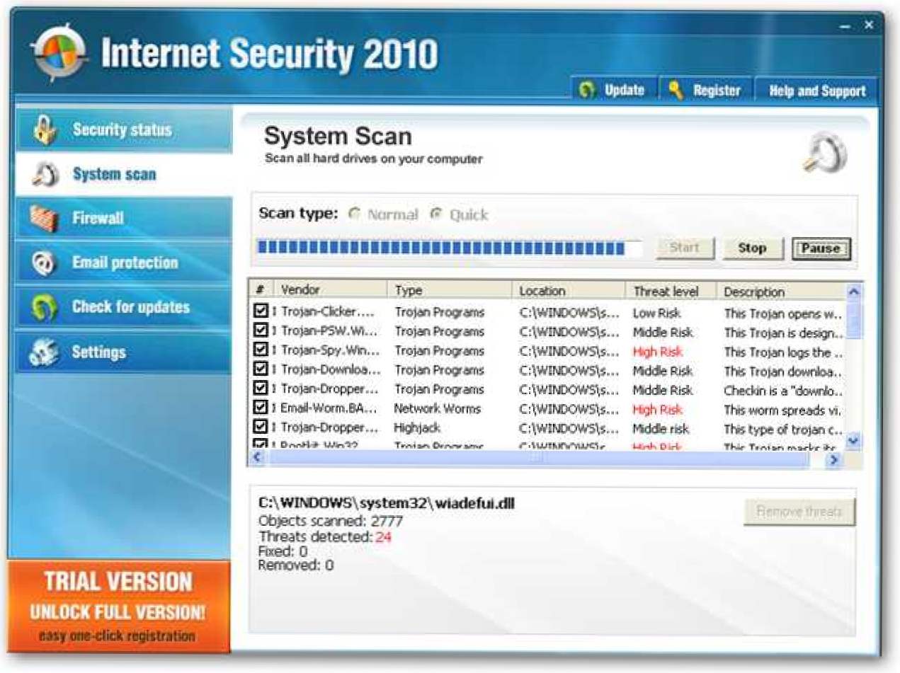 Как да премахнете Internet Security 2010 и други Rogue / Fake Antivirus Malware (Как да)