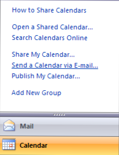 Tip Cepat: Email Kalender Anda di Outlook 2007 (Bagaimana caranya)