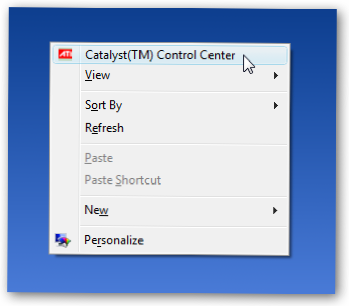 Премахнете контролния център на ATI Catalyst от десния бутон на мишката върху менюто (Как да)