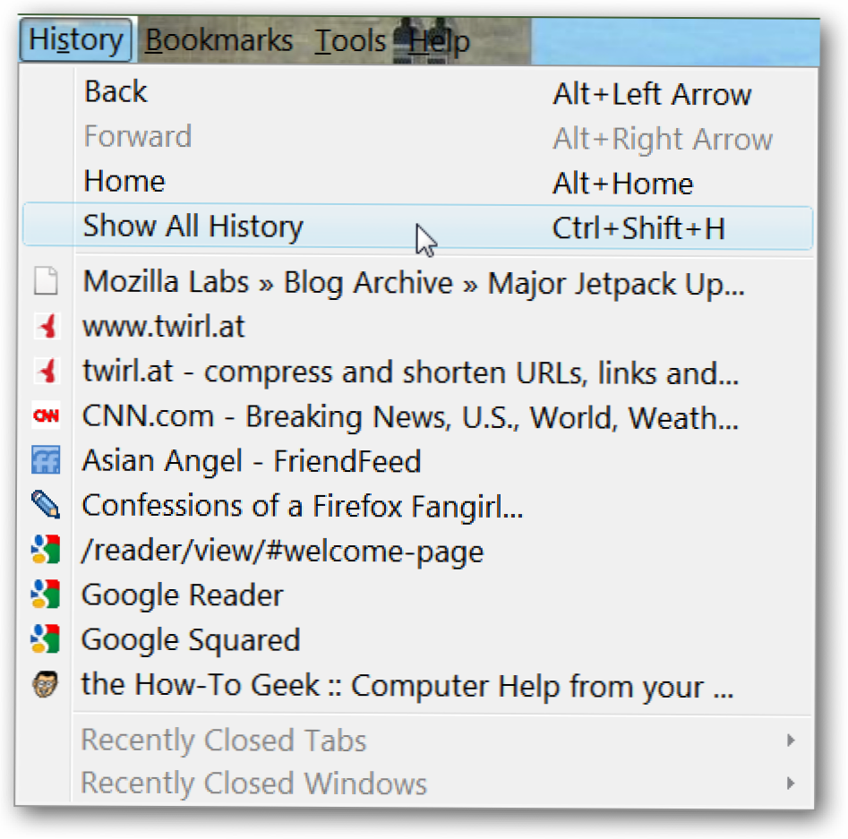 Usuń historię witryny, którą właśnie odwiedziłeś w przeglądarce Firefox (Jak)