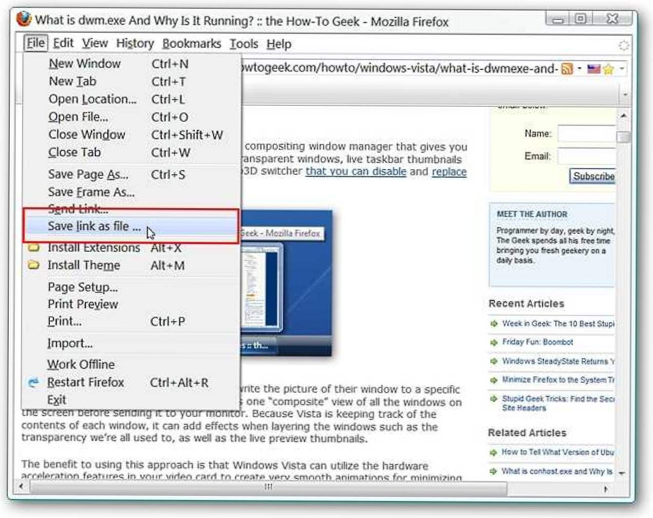 Simpan Tautan Halaman Web & URL sebagai File di Firefox (Bagaimana caranya)