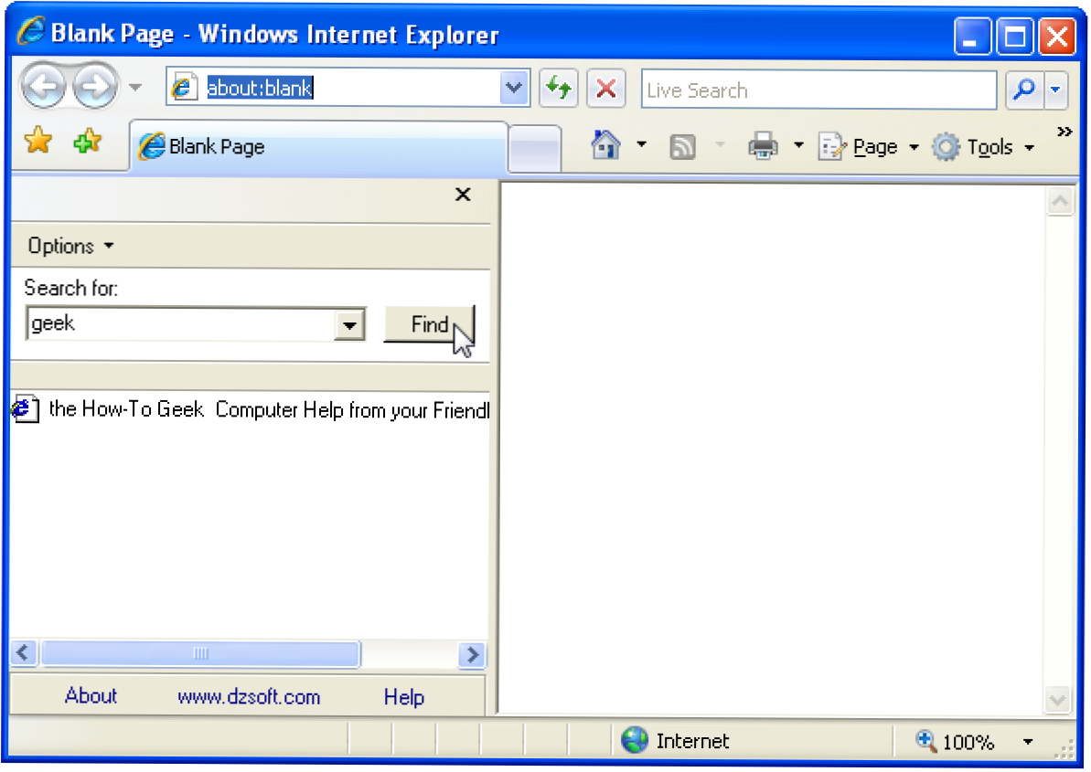 Търсете любимите си от Internet Explorer отв рамките на IE в Vista или XP (Как да)