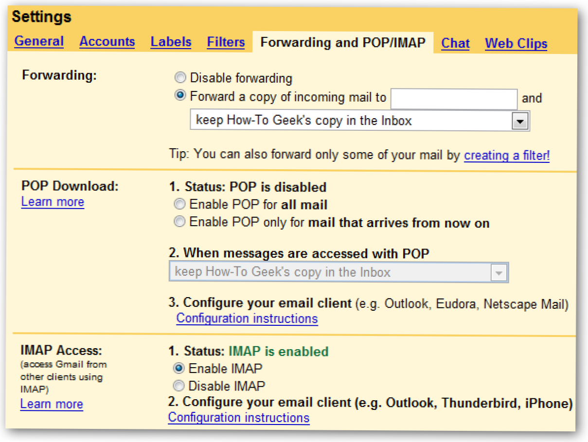 Menyiapkan Dukungan IMAP Gmail di Thunderbird (1.5 atau 2.x) (Bagaimana caranya)