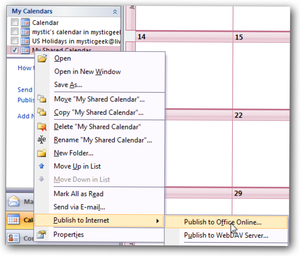 Dijelite kalendare programa Outlook 2007 putem usluge Microsoft Office Online (Kako da)