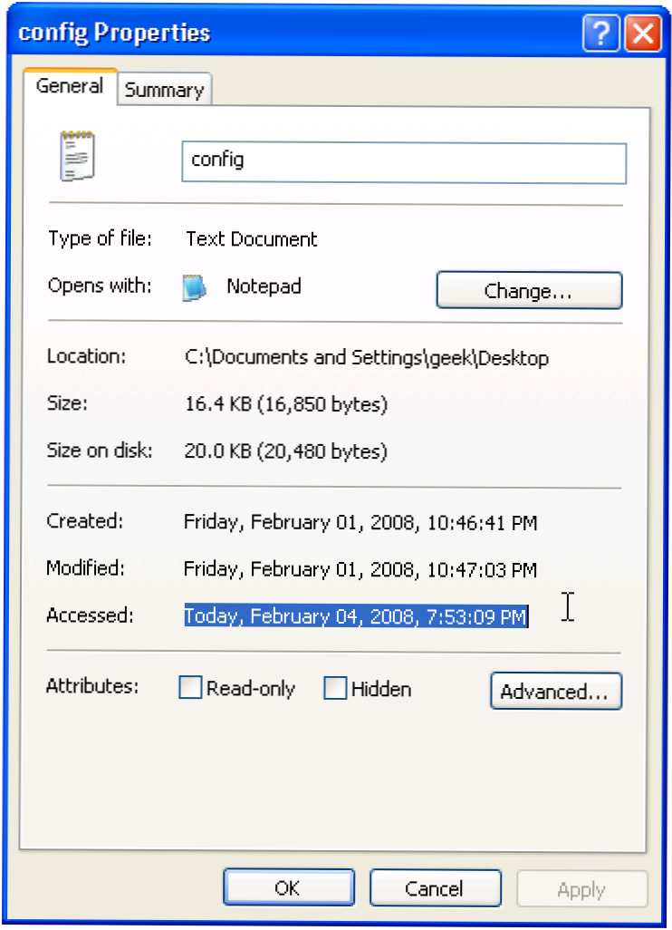 Mempercepat Akses Disk dengan Menonaktifkan Akses Terakhir Memperbarui di Windows XP (Bagaimana caranya)