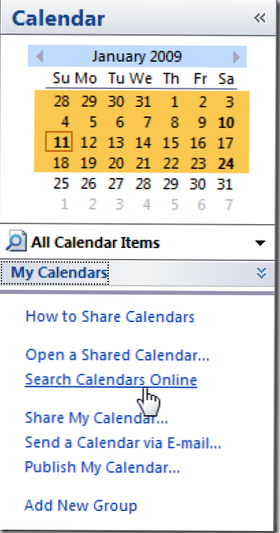 Berlangganan Ke Kalender Web Menyenangkan Dan Menarik Dengan Outlook 2007 (Bagaimana caranya)