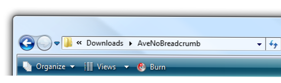 Nonaktifkan Explorer Breadcrumbs di Windows Vista (Bagaimana caranya)