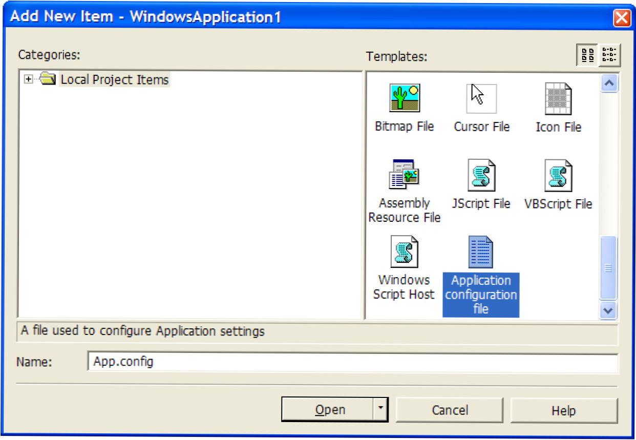 File add c. Конфигурационный файл Windows XP. Как работает виндовс форм. VBSCRIPT application Windows. Почему в проекте Windows forms нет app.config.