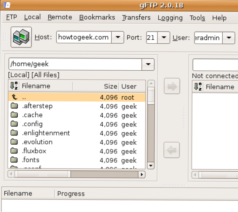 Instalirajte i koristite gFTP klijent na Ubuntu Linuxu (Kako da)