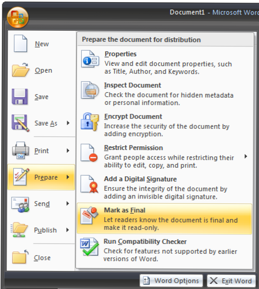 Маркирайте документа си като окончателен в Word 2007 (Как да)