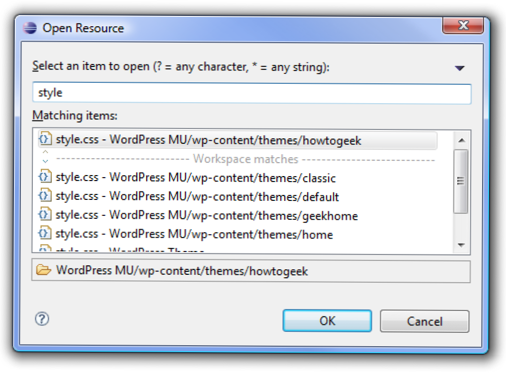 Muokkaa Visual Studio -ohjelman Eclipse Open Resource -ominaisuutta (Miten)