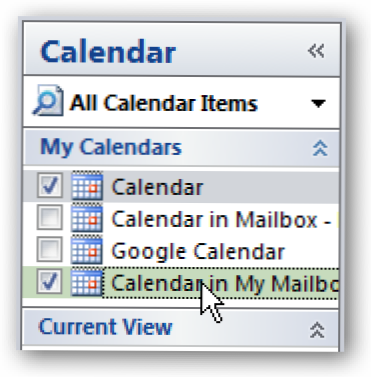 Calendare suprapuse în Outlook 2007 (cum ar fi Calendarul Google) (Cum să)