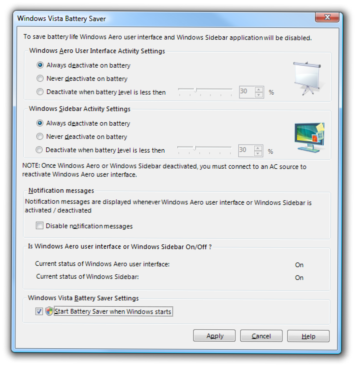 Spremi 1-4% viĹe trajanja baterije pomoÄ ‡ u baterije u sustavu Windows Vista (Kako da)