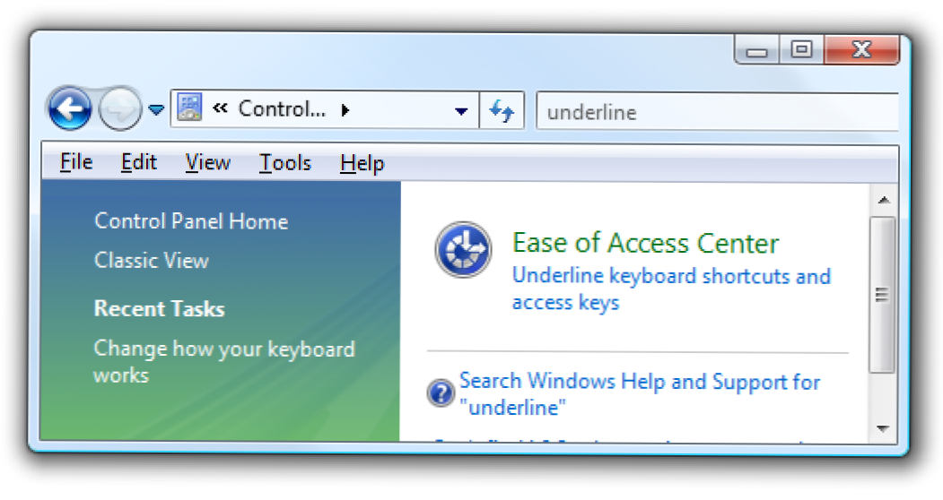 Afișați tastele de acces pentru tastatură rapidă pentru tastatură în Windows Vista (Cum să)