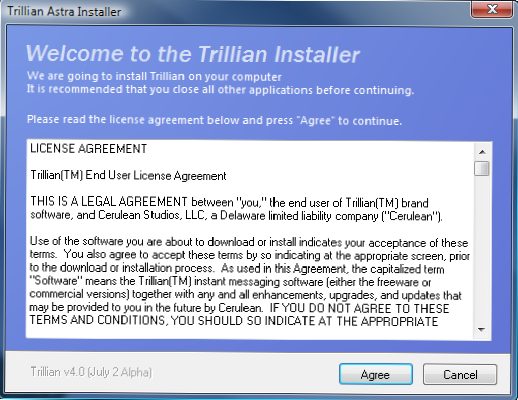 Trillian Astra V4.0a inclusiv capturi de ecran (Cum să)