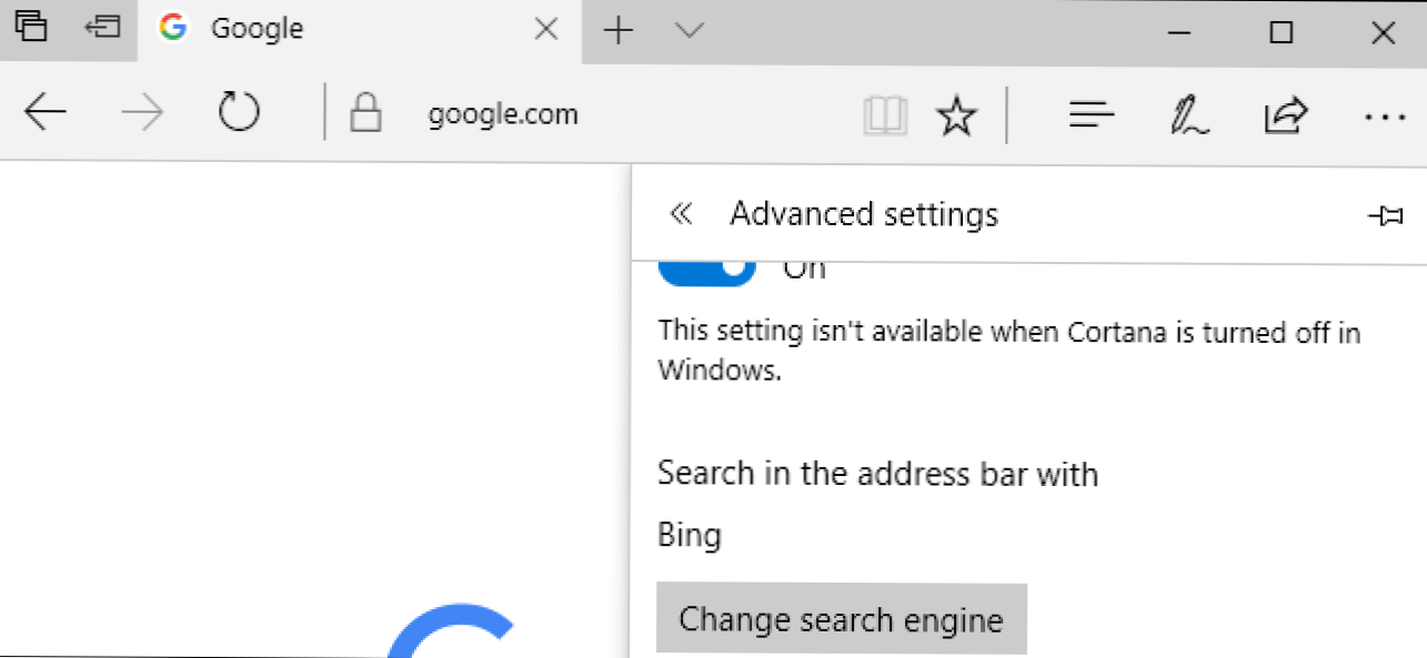 Cum de a schimba Microsoft Edge pentru a căuta Google în loc de Bing (Cum să)