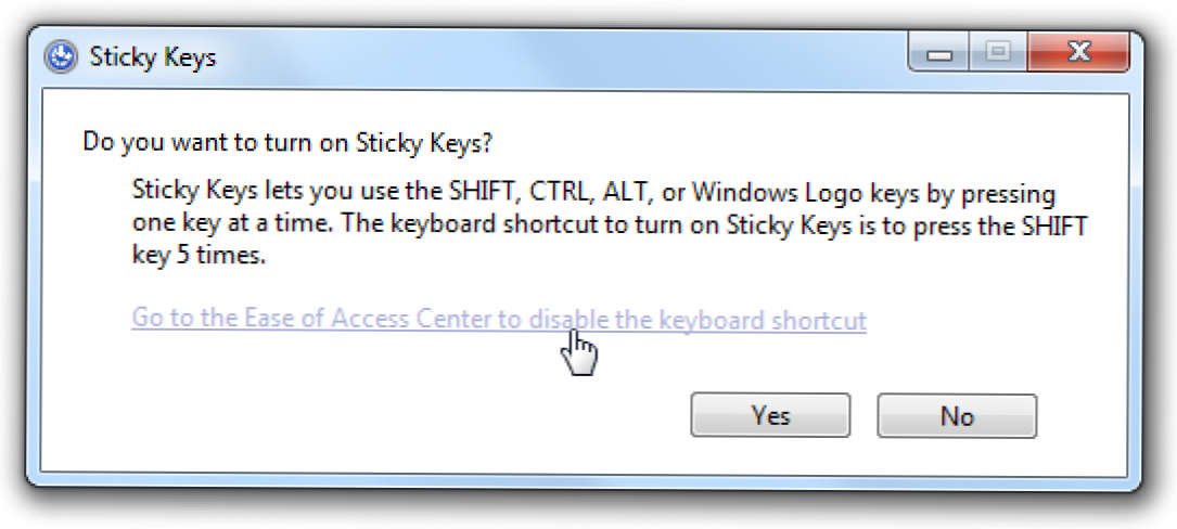 Nonaktifkan Dialog Popup Iritasi Sticky / Filter Keys (Bagaimana caranya)