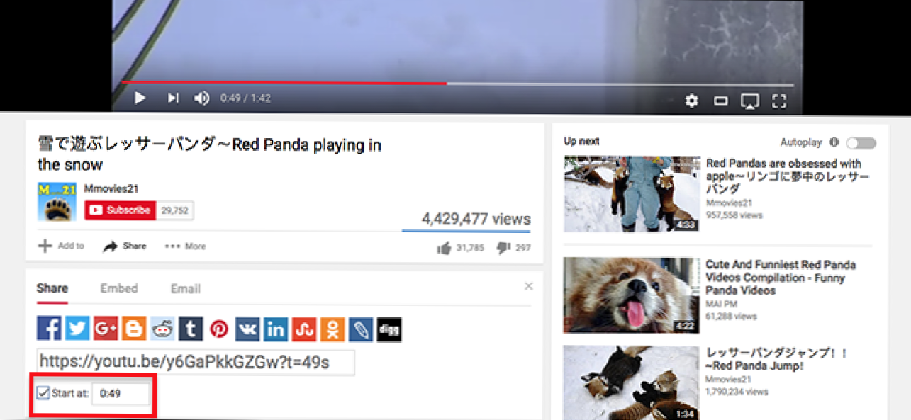 Kā kopīgot YouTube videoklipus, sākot noteiktu punktu (Kā)