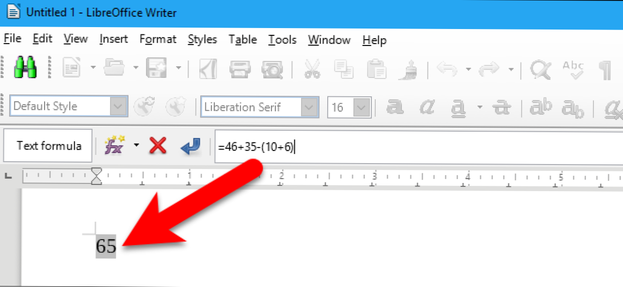 Cum se utilizează calculatorul încorporat în LibreOffice Writer (Cum să)