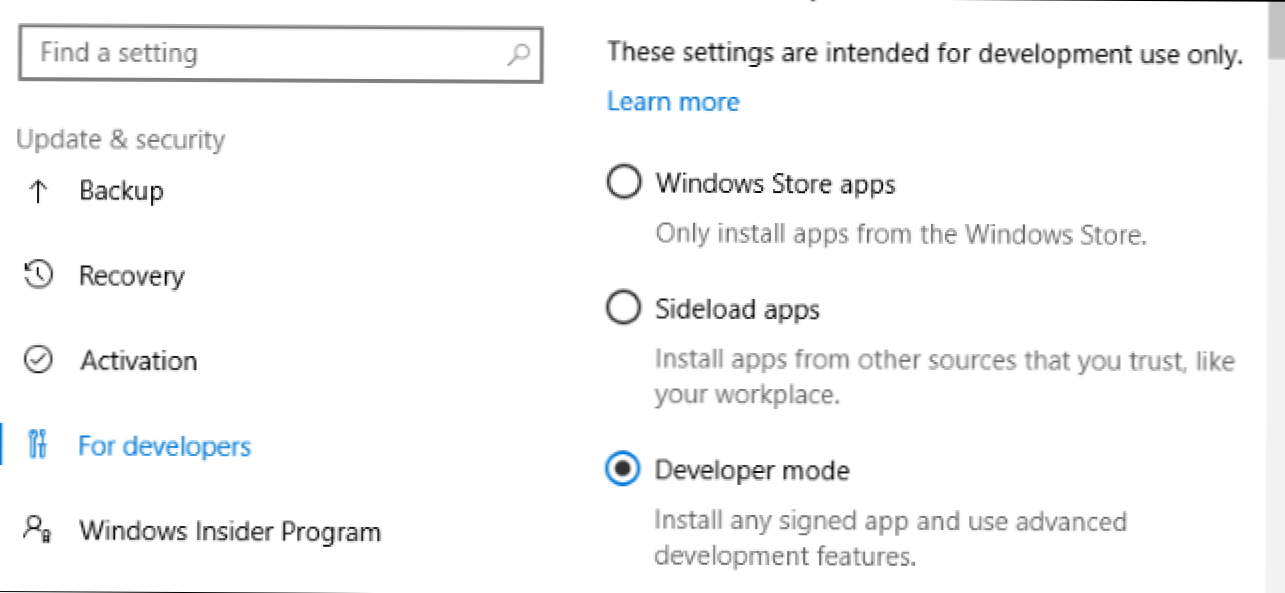 Какво е "Режим за програмисти" в Windows 10? (Как да)