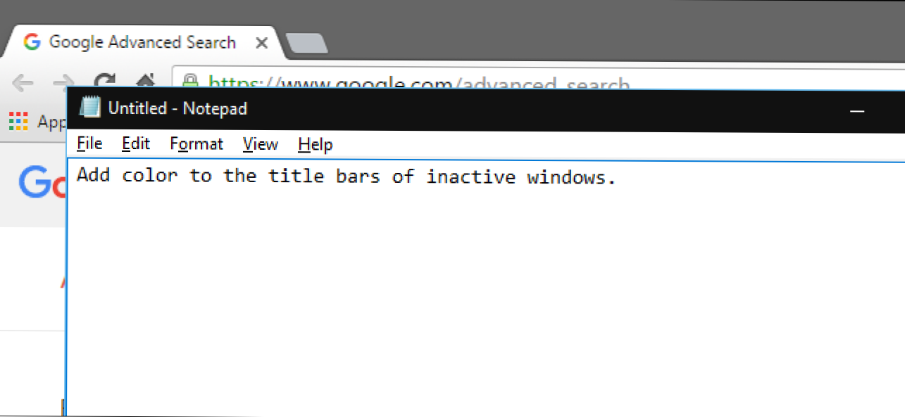 Kuinka lisätä väriä ei-aktiivisiin otsikkoriviin Windows 10: ssä (Miten)
