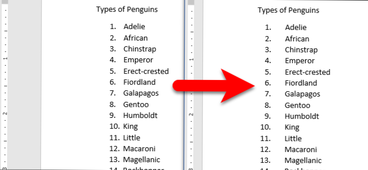 Kako promijeniti usklađivanje brojeva s popisom s brojevima u Microsoft Wordu (Kako da)