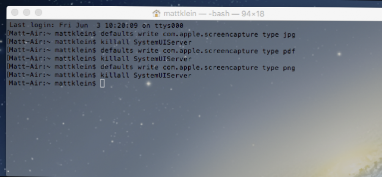 Kuinka vaihtaa kuvakaappauksen tiedostotyyppiä OS X: ssä (Miten)