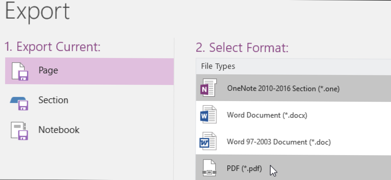 Как да експортирате вашите бележки OneNote 2016 към различни файлови формати (Как да)