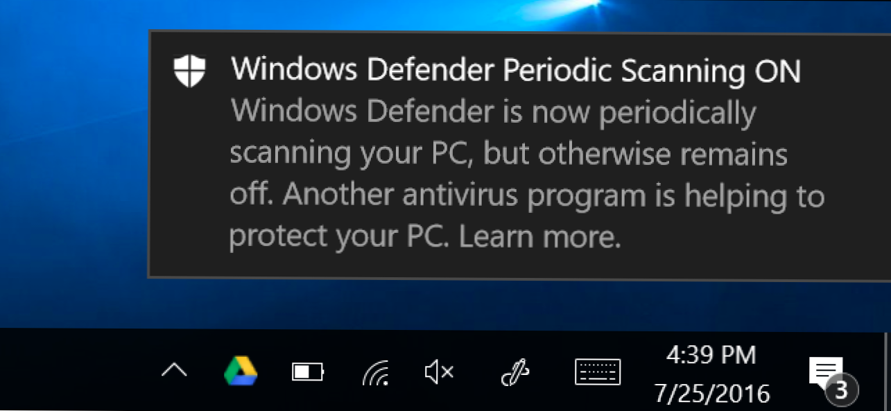 Kuinka säännöllisesti skannaa tietokoneesi Windows Defenderin avulla, kun käytät toista virustorjuntata (Miten)